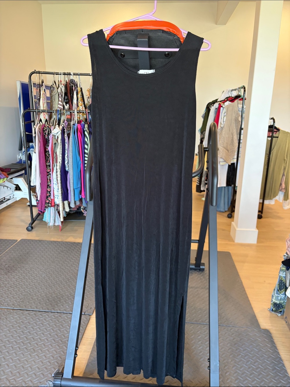 Ronni Nicole Black Sleeveless Maxi Slip Dress